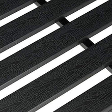 Relaxdays Panca da Giardino Rustica, Seduta a 2 Posti, Arredamento da Esterno, Acciaio & WPC, HPL 83 x 122 x 59 cm, Nero, Acciaio, plastica