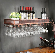 FAFZ Porta Bicchiere di Vetro Industriale Appeso portabicchieri in Vetro Porta Bicchiere di Vino Creativo Appeso Ristorante Cornice in Ferro Appeso Vino Nero/Bronzo