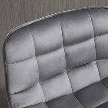 homcom Set 2 Sgabelli da Bar Sedie Imbottite per Salotto Stile Nordico, Rivestimento Velluto e Poggiapiedi, Grigio, 45x47x88cm