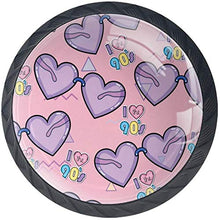 Love Purple Heart Triangles Pink Pomelli per Porta Set di 4 Pomelli per Mobili Manopole per Cassetti Cucina Armadio Vetro