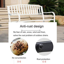 outdoor furniture Terrazza Parco panchina, Seduta per Il Tempo Libero all'aperto con braccioli e Schienale, Panchina in Metallo per 2 Persone, Adatto per Interni ed Esterni