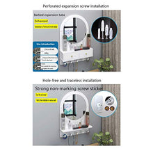 Specchio Bagno con scaffale per cosmetici Specchio per Il Trucco a Parete Specchio da appendere per rivestimenti da barba per bambini