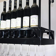 YWYW Wine Bar Bar Wine Glass Rack Hanging Wine Glass Bar Hanging Creativo Europeo Portabottiglie di Vino Appeso a Parete Industriale Portabottiglie Decorazione Nero (Dimensioni: 60 * 30 cm)