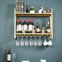 2-Tiers Wine Rack, Calici supporto di vetro, 60/80 centimetri a muro industriale montato Wine Rack metallo appeso, Scaffale scaffali galleggiante, della cucina della casa Decor Display Rack,60cm