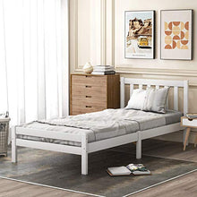 Letto singolo in legno di pino massiccio, struttura per camera da letto, letto in legno, con testiera per adulti e bambini, adatto a materassi da 90 x 190 cm