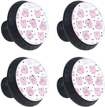 Cuore rosa di amore del modello sveglio dei maiali Pomelli per Porta Set di 4 Pomelli per Mobili Manopole per Cassetti Cucina Armadio Vetro