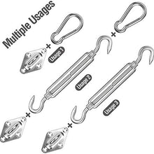 Kit di Fissaggio per Vele Ombreggianti, Kit di Ferramenta in Acciaio Inossidabile per Tende da Giardino per Impieghi Gravosi, Triangolo (Triangle Accessories,Silver)