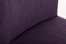 CLP Sgabello Alto in Acciaio Inox Paros in Stoffa I Sgabello Bar Imbottito Alt. 77 CM I Sedia Cucina Design con Schienale, Colore:Viola
