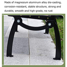 Panca da giardino per esterni panchina da terrazza, panchina da parco con schienale in legno in plastica anticorrosione, salotto da balcone con struttura in metallo e braccioli, può ospitare 2-3 per