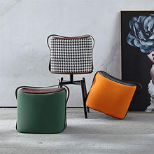 Jiangang- Portable ottomano Sgabello con Maniglia/Cuoio Imbottito Poggiapiedi/poggiapiedi Sgabello Cambio Scarpe Gambe Sgabello-45x37x39cm