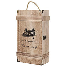Portabottiglie per Vino, Scatola per Vino Rosso, Portatile 2 Bottiglie retrò Vintage per Ufficio casa