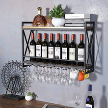 YWYW Portabottiglie Europeo in Ferro battuto portabicchiere in Legno massello a Parete portabicchieri da Vino con Decorazione Creativa per Ristorante (Dimensioni: 80 * 20 * 52 cm)