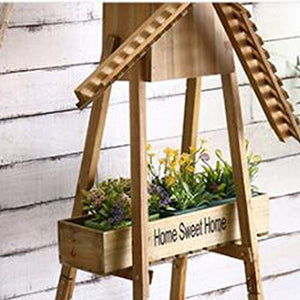 ZYLE Creative Garden Home Windmill Rack Display Personalizzato Negozio di Abbigliamento Ristorante Piano Flower Stand Morbido Ornamenti (Color : Beige)