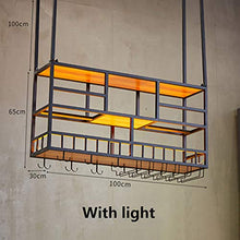FSGD Porta Bicchiere da Vino Creativo Porta Calice Alto Invertito semplicità Portabottiglie da Appendere a Soffitto per Cucina Bar Ristorante,with Light