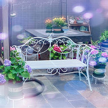 Creative LDF Sedia da Giardino in Metallo con Panca da Giardino, Sedia da Giardino, Mobili da Giardino, Bella Panchina Vintage Shabby con Schienale