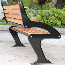 Panchine da giardino in metallo da 47 pollici per esterno mobilia del patio del portico del parco, panche dritte in ghisa massello con schienali, riposo sedie attesa panchine per parco