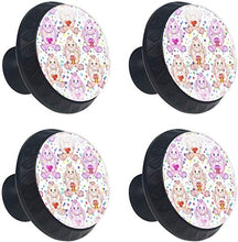 Cartoon Rabbits Bunnies Pomelli per Porta Set di 4 Pomelli per Mobili Manopole per Cassetti Cucina Armadio Vetro