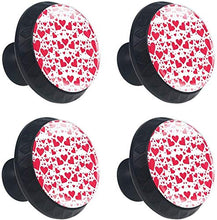 Buon San Valentino Cuore rosso amore Pomelli per Porta Set di 4 Pomelli per Mobili Manopole per Cassetti Cucina Armadio Vetro
