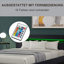 WGYDREAM Letto Telaio Letto Matrimoniale Black Solid Bedstead Base con Colore LED Lighting Leather Headboard Letto Matrimoniale per Adulti Bambini Bambini, 140 X 200 Cm