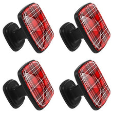 Seamless plaid patten in burgundy red and white Pomelli per Porta Set di 4 Pomelli per Mobili Manopole per Cassetti Cucina Armadio Vetro