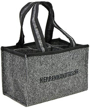 COM-FOUR® borsetta da uomo - borsa in feltro per bevande - borsa per bottiglie in feltro per 6 bottiglie - portabottiglie fino a 0,5 L, grigio/nero, 24 x 15 x 15 cm (Motivo 1-1 pezzo)