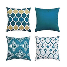Andreannie - Set di 2 federe Decorative per Esterni, Impermeabili, per Tenda da Giardino, Parco, casalinga, in Poliestere, quadrate, 45,7 x 45,7 cm Set di 4 Pezzi Blu.