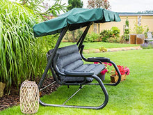 Cuscino per dondolo da giardino • Cuscino per panca da giardino • Cuscino per panca • Cuscino per seduta e schienale • Imbottitura da giardino • Larghezza seduta 180 cm • Grigio