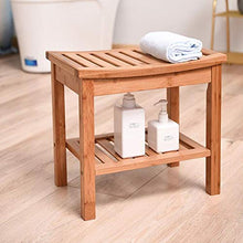 Sgabelli CJC Panca da Doccia Sedile con Ripiani bambù Spa da Bagno in Legno Impermeabile Organizzatore di Stoccaggio Bagno Antiscivolo Dentro Fuori (Color : Bamboo)