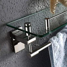 GDFEH Scaffale da Bagno 1 Posaggio in Vetro temperato a Livello con Asciugamani, Cucina a Muro 304 Ripiani in Acciaio Inox, Ripiani di stoccaggio 18,5 × 5.1 × 5.1 Pollici