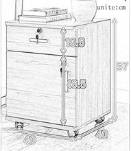 AIYIXUE - Comodino universale con ruota con serratura a 1 cassetto per camera da letto con 1 anta e 1 porta