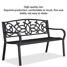 LXLH Panca da Giardino Sedia da Giardino panchina per Il Tempo Libero, panchine Metalliche per terrazza con braccioli e schienali, Poltrona da Veranda Impermeabile e antiruggine, può ospitare 2-3