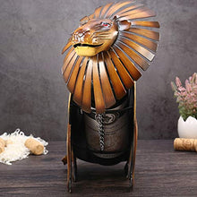 QqHAO Arredamento per la casa, Leone leopardwine Rack Metallo Ferro battuto Ornamenti Artigianato e Regali, per Soggiorno, Sala da Pranzo, Studio, corridoio,B
