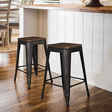 JEOBEST 4*Sgabello da Bar Stile Industriale,Sgabello Alto in Metallo Vintage,per Bar/Casa