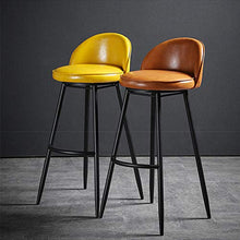 Ljings - Sgabello girevole in pelle PU, stile retrò, per bar, bar, cucina, pub, bancone da cucina, in stile moderno, per interni ed esterni, per sala da pranzo, 75 cm, colore: marrone