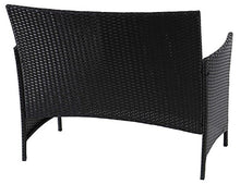 Mendler Serie Halden per l'esterno Divano Sofa 2 posti polyrattan Antracite con Cuscino Avorio