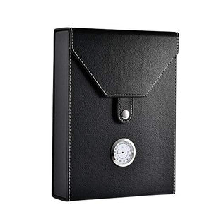 MOBFIDOFG Scatola di sigari Custodia di Cuoio del Contenitore di Cuoio del Contenitore di Cuoio della Scatola di Cuoio della Scatola del Sigaro del Sigaro di Legno Portatile Nero per Il Sigaro 8/10