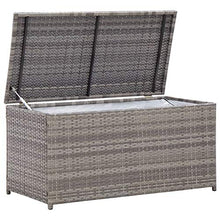BIGTO - Scatola portaoggetti da giardino in rattan, 100 x 50 x 50 cm, colore: Grigio