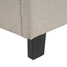 Beliani Letto Imbottito Tessuto Beige Senza testiera Rete a doghe 90 x 200 cm Roanne