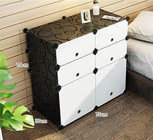 OCCP Armadio da Camera da Letto Fai-da-Te Armadio Multifunzione Scatola di plastica Decorazione Domestica e Deposito per Bambini (Bianco e Nero)