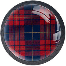 Plaid scozzese rosso blu scozzese Pomelli per Porta Set di 4 Pomelli per Mobili Manopole per Cassetti Cucina Armadio Vetro