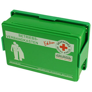 LEINAWERKE 82182 - Scatola per medicazione piccola DIN 13157, con supporto da parete, colore: Verde/Bianco/Rosso/Nero