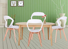555 Un set di 4 sedie da pranzo sedie da caffè, openwork backrestsolid legno, struttura stabile Sedia da pranzo Sedia