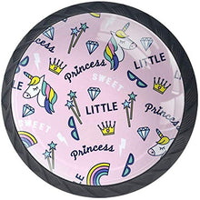 Unicorns Rainbow Occhiali da sole Crown Princess Pink Pomelli per Porta Set di 4 Pomelli per Mobili Manopole per Cassetti Cucina Armadio Vetro