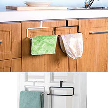 DOITOOL 2 pezzi Porta asciugamani da cucina sopra larmadio Portasciugamani da appendere sopra la Porta da cucina per interno o esterno delle porte porta strofinacci cucina (nero)
