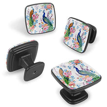 Pavoni e fiori 4 PCS Pomelli per Porta, Pomolo per Mobile, Pomelli per Mobili con Viti, Maniglia per Armadietto, Pomelli per Porta, Pomelli per Cassetti per Porta, Armadio, Cassetto e Credenza