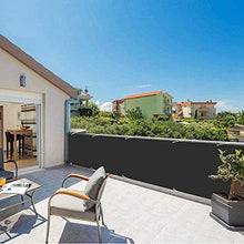 Ledph Frangivista E Telo, Frangivento per Balconi Poliestere 90x500 Cm, Impermeabile, Schermo Privacy, con Occhielli, Antracite Copertura per Ringhiera Protezione Balcone, Nero