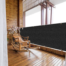 HOMPER - Paravento per balcone, 90 x 300 / 400 / 500 / 600 cm, in HDPE resistente alle intemperie, protezione per la privacy per balcone con fascette (nero)
