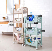 &ripiano di stoccaggio Mensola del bagno Salone Cucina Rack di stoccaggio Toilet Rack Shelf Lavabo Ripiano Scaffale di finitura (Color : Khaki, Size : Three layers)
