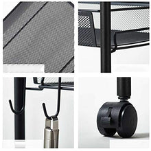 YIN YIN Carrello per ripiani Scaffale da cucina multi-strato in ferro battuto mobile conveniente solido stabile capacità grande cucina sala da pranzo soggiorno mensola nero 45X26X84cm Carrello a rulli