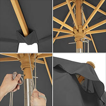 SONGMICS Ombrellone da Giardino di 3 m, Parasole Ottagonale con Protezione UPF50+, Palo e Stecche in Legno, Inclinabile, Base Non Inclusa, per Terrazzo Balcone Esterno, Grigio GPU32GY